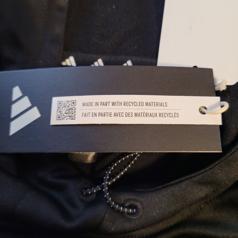 NWT Adidas Fleece Hoodie Women's M Black Game & Go Aeroready - Picture 7 of 9